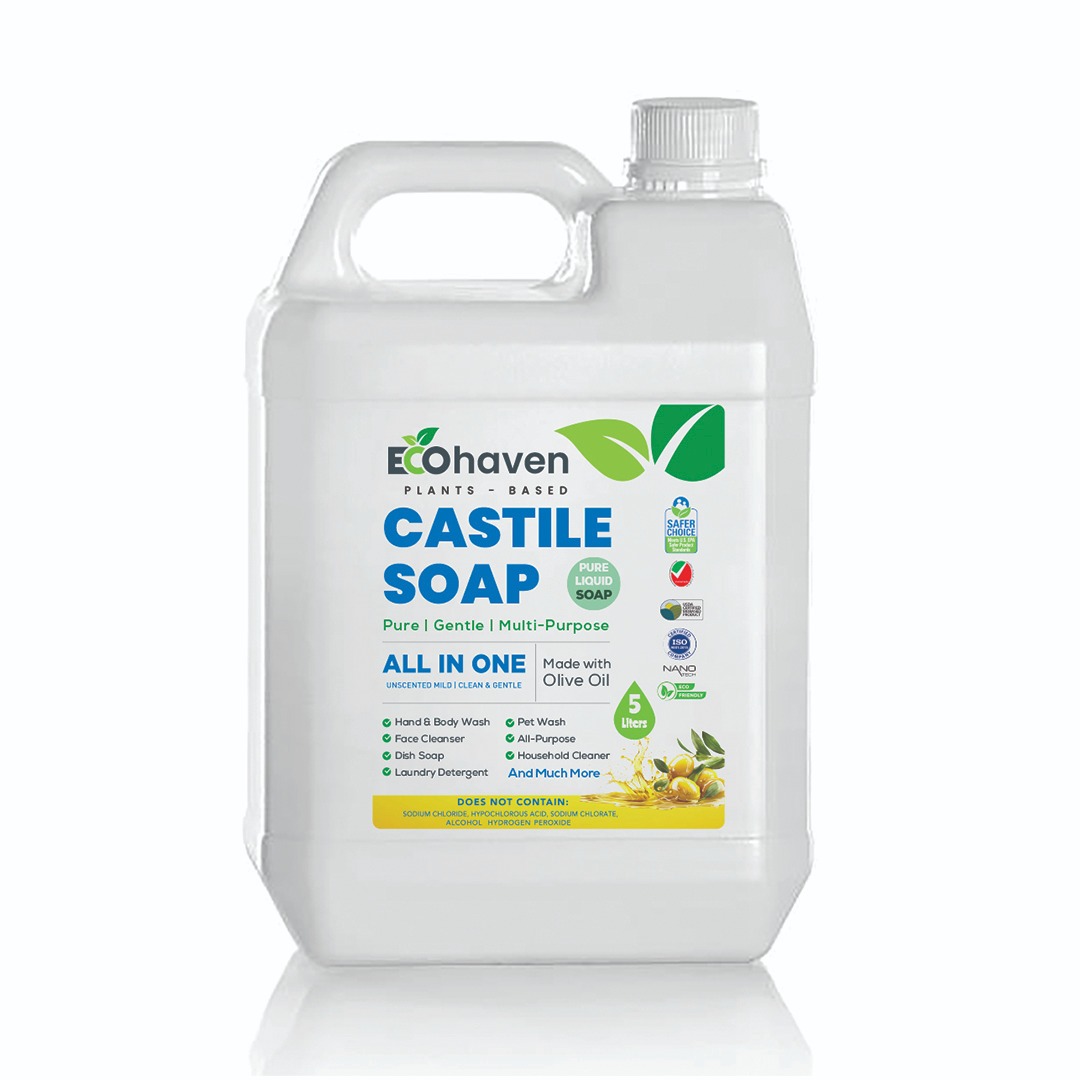 Organic Pure Castile Liquid Soap | 18-in-1 | 5 Litres