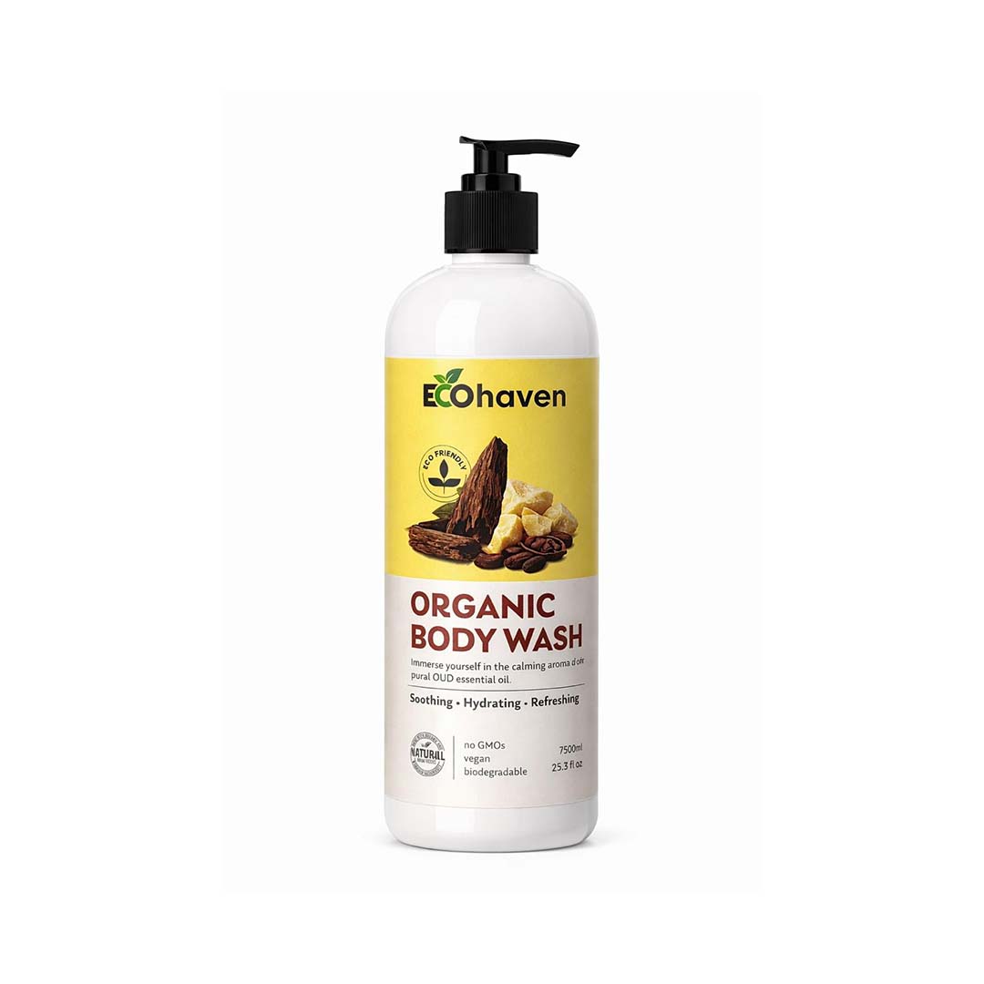 EcoHaven Organic Royal Oud Body Wash 750ml – Plant-Based & Chemical-Free